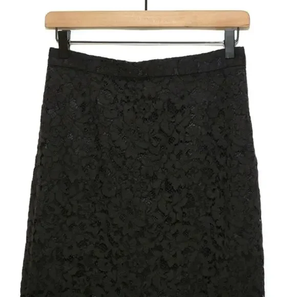 Aritzia Babaton Black Pencil Lace Overlay Skirt Midi Classic Party Formal Size 4 - Picture 3 of 16